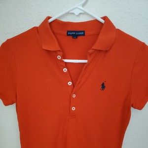 Ralph Lauren Polo Classic Womens Short Sleeve Orange/Tangerine Size S/P